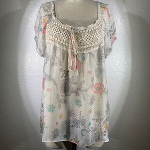 4 Love & Liberty by Johnny Was Western Peasant Silk Blouse in Milkmaid M NWT